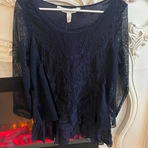 Tantrums Navy Lace Blouse